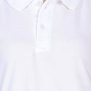 White Cotton  Polo Neck Tshirt