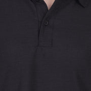 Black Cotton Polo Neck Tshirt